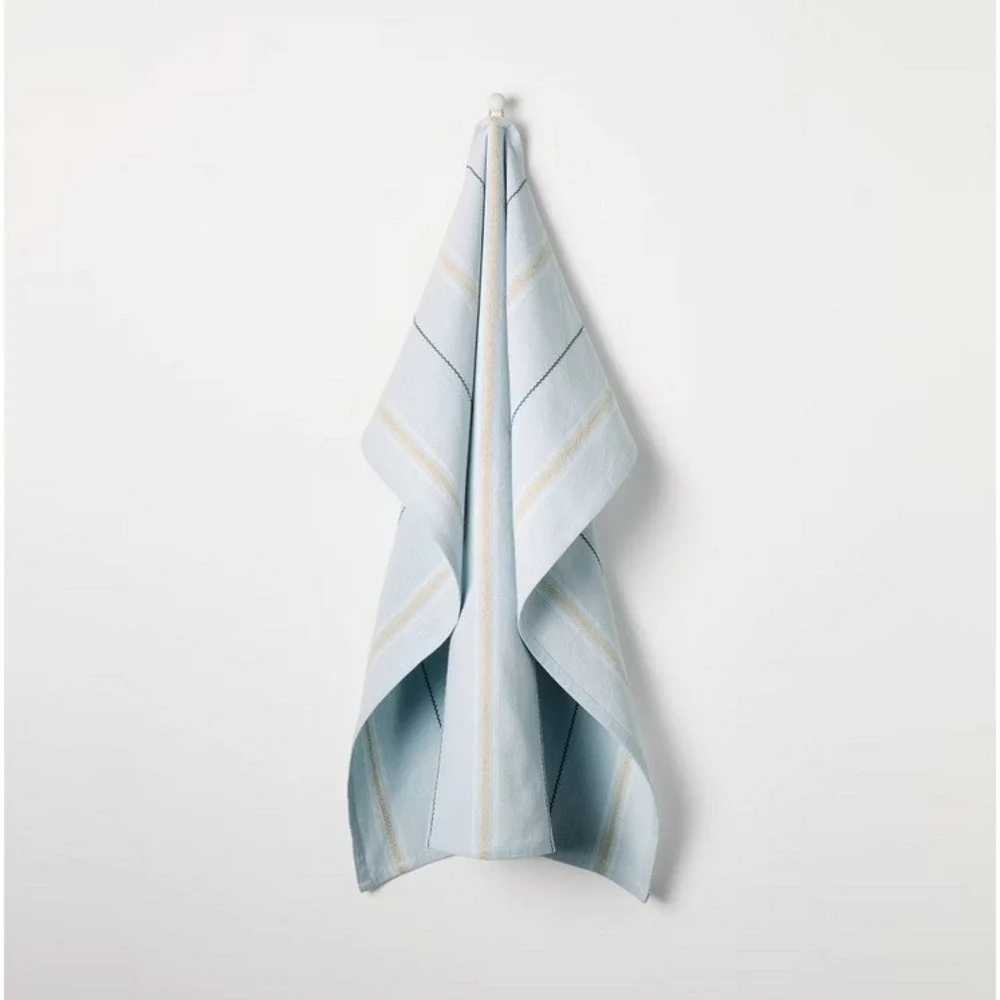 Magnolia Hearth & Hand Kitchen Flour Sack Dish Towel Light Blue Stripe